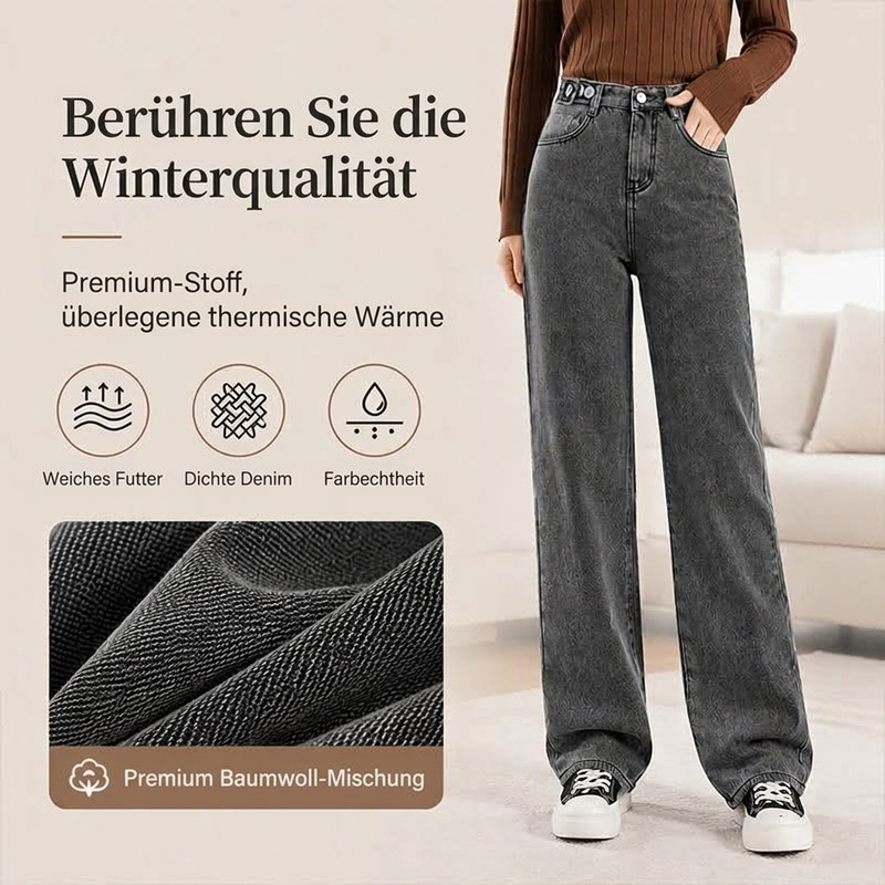 📢📢50% Rabatt!!! 🎉✨ Damen Weite Jeans mit warmem Futter – Bequeme weite Jeans, wärmendes Innenfutter und stylischer Denim – perfekt für einen warmen & modischen Look an kalten Tagen. Jetzt -50%!