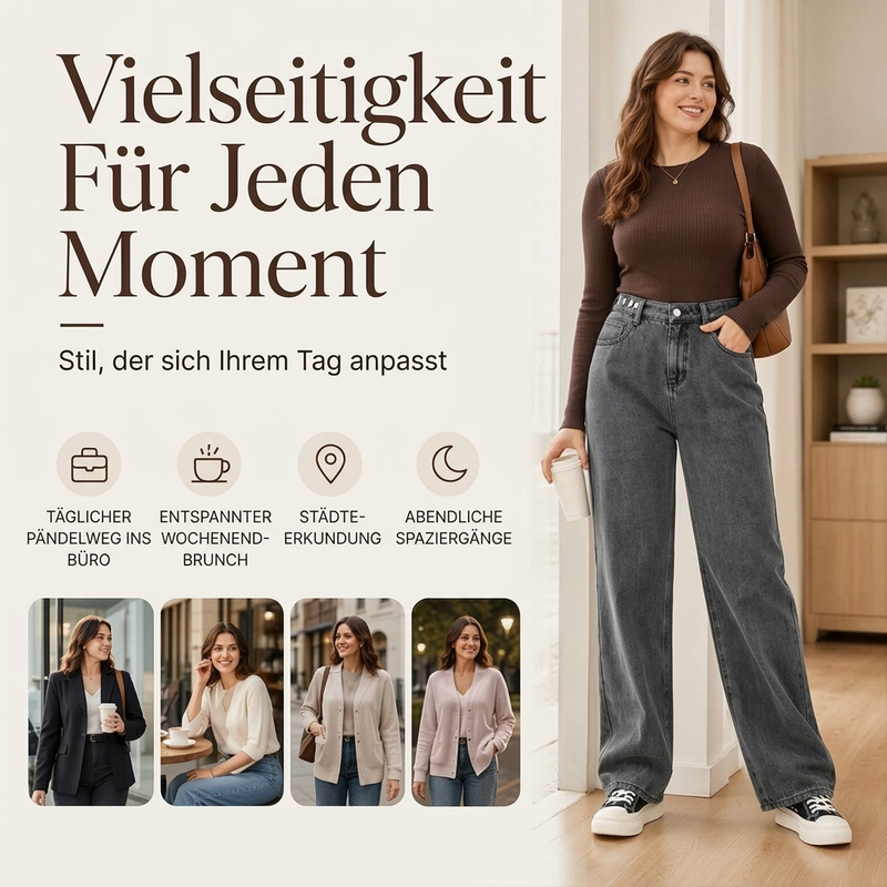 📢📢50% Rabatt!!! 🎉✨ Damen Weite Jeans mit warmem Futter – Bequeme weite Jeans, wärmendes Innenfutter und stylischer Denim – perfekt für einen warmen & modischen Look an kalten Tagen. Jetzt -50%!