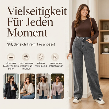 📢📢50% Rabatt!!! 🎉✨ Damen Weite Jeans mit warmem Futter – Bequeme weite Jeans, wärmendes Innenfutter und stylischer Denim – perfekt für einen warmen & modischen Look an kalten Tagen. Jetzt -50%!