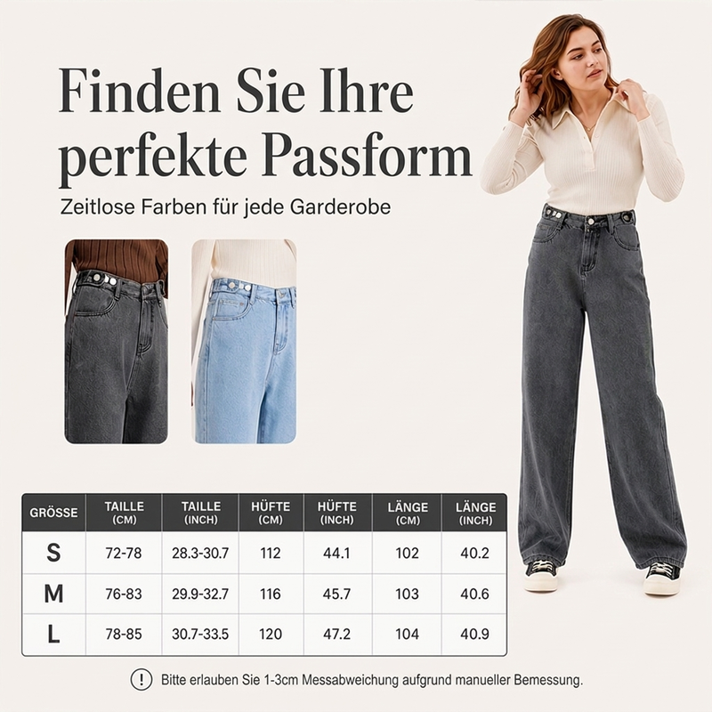 📢📢50% Rabatt!!! 🎉✨ Damen Weite Jeans mit warmem Futter – Bequeme weite Jeans, wärmendes Innenfutter und stylischer Denim – perfekt für einen warmen & modischen Look an kalten Tagen. Jetzt -50%!