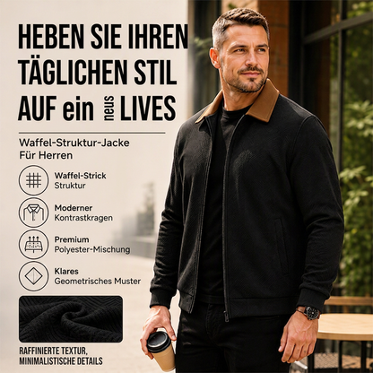 📢📢50% Rabatt!!! 🎉✨ Waffel-Strick Freizeitjacke mit Kragen für Herren