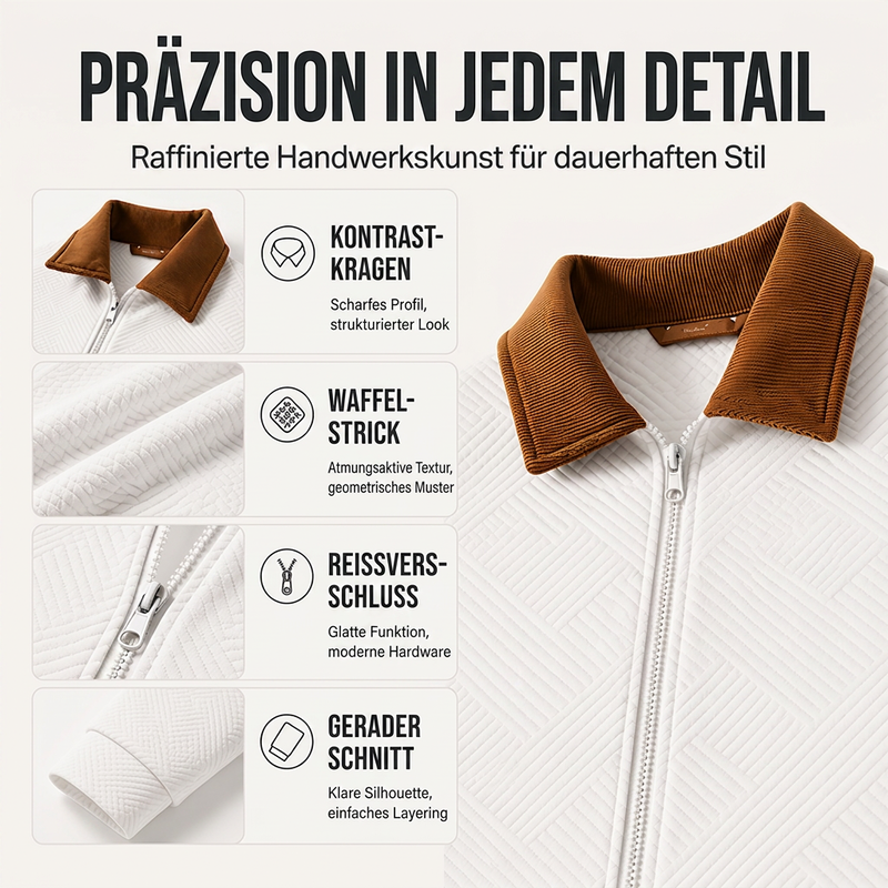 📢📢50% Rabatt!!! 🎉✨ Waffel-Strick Freizeitjacke mit Kragen für Herren