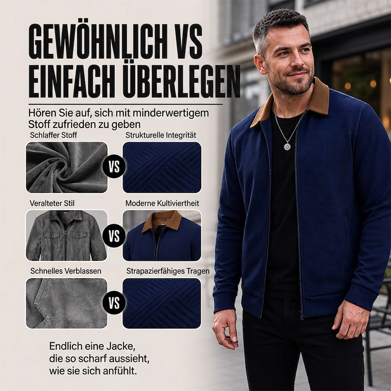 📢📢50% Rabatt!!! 🎉✨ Waffel-Strick Freizeitjacke mit Kragen für Herren