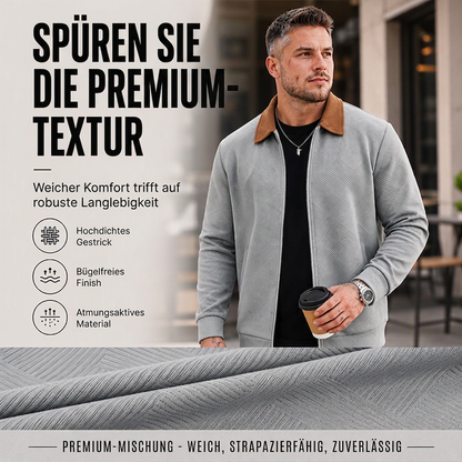 📢📢50% Rabatt!!! 🎉✨ Waffel-Strick Freizeitjacke mit Kragen für Herren