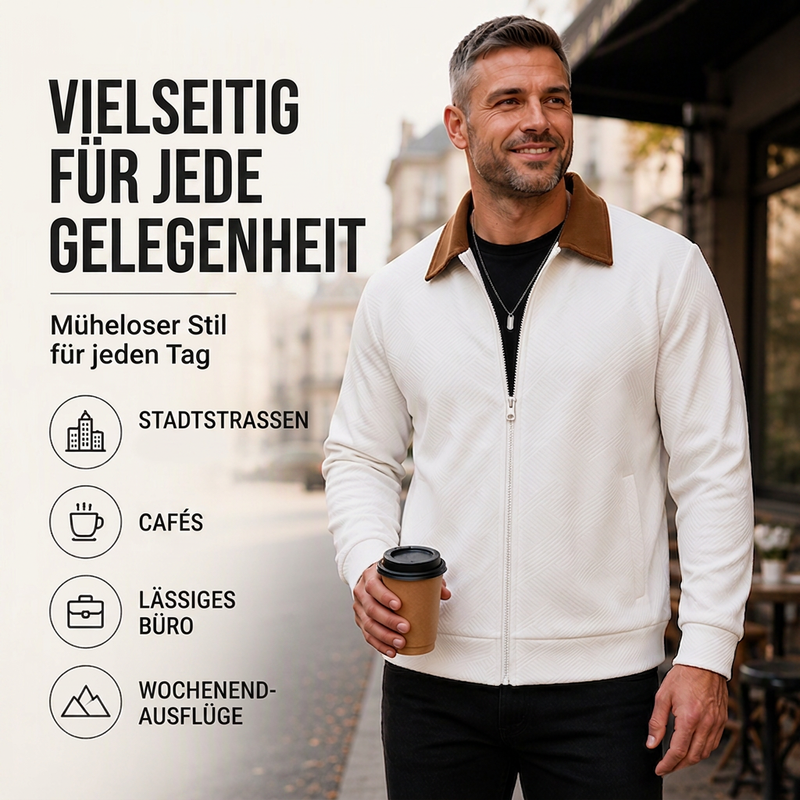 📢📢50% Rabatt!!! 🎉✨ Waffel-Strick Freizeitjacke mit Kragen für Herren