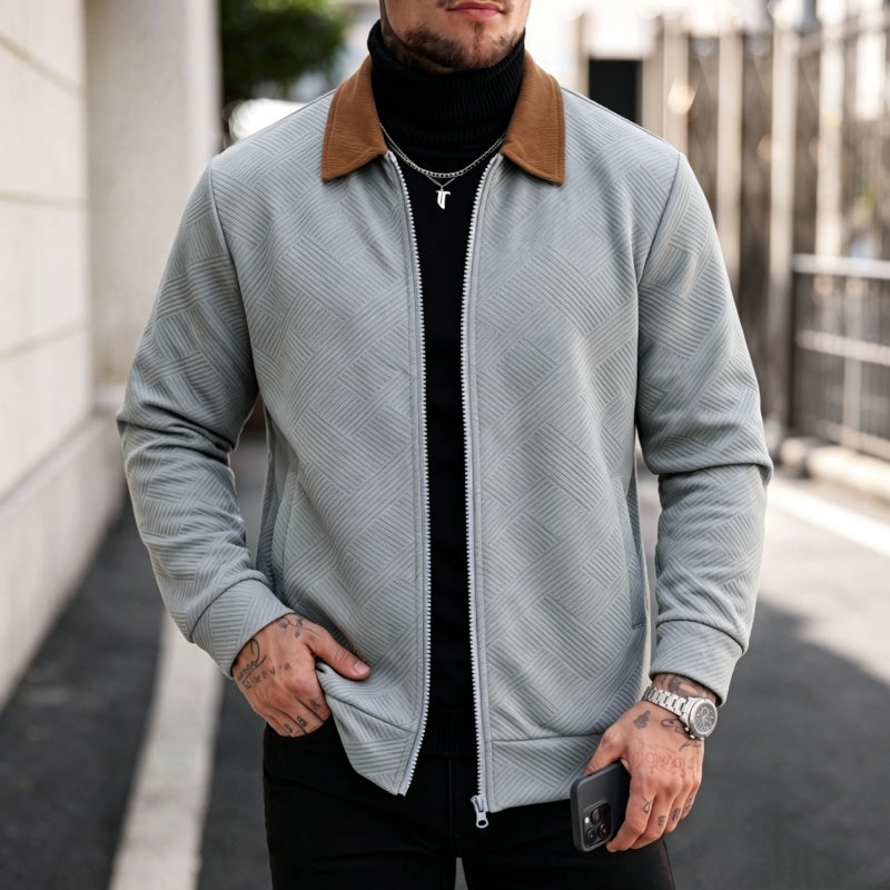 📢📢50% Rabatt!!! 🎉✨ Waffel-Strick Freizeitjacke mit Kragen für Herren