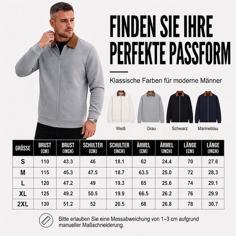 📢📢50% Rabatt!!! 🎉✨ Waffel-Strick Freizeitjacke mit Kragen für Herren
