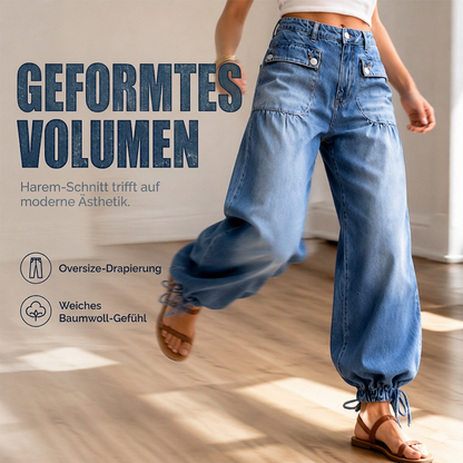 📢🎉50%Rabatt!!!🛍️✨Damen Ballonjeans mit hohem Bund und Kordelzug am Saum