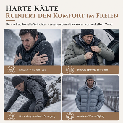 📢📢50%Rabatt!!!🎉✨Herren Winter Kapuzenpullover mit Fleecefutter, Jacquard-Muster, langärmeliges Sweatshirt für Freizeit und Outdoor-Aktivitäten
