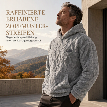 📢📢50%Rabatt!!!🎉✨Herren Winter Kapuzenpullover mit Fleecefutter, Jacquard-Muster, langärmeliges Sweatshirt für Freizeit und Outdoor-Aktivitäten