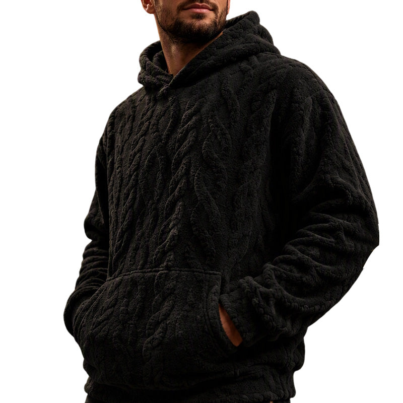 📢📢50%Rabatt!!!🎉✨Herren Winter Kapuzenpullover mit Fleecefutter, Jacquard-Muster, langärmeliges Sweatshirt für Freizeit und Outdoor-Aktivitäten
