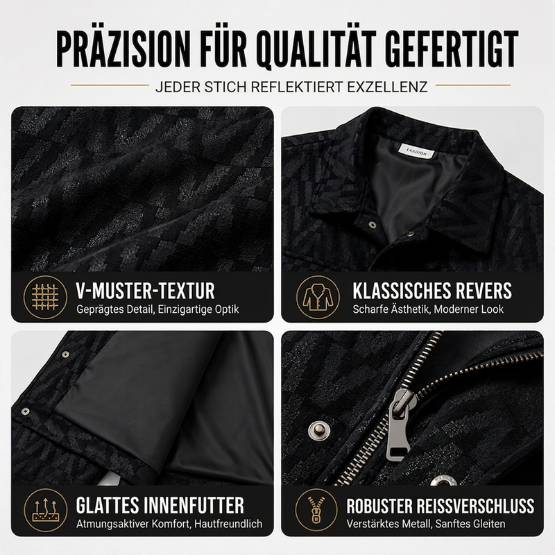📢📢50% Rabatt!!! 🎉✨ Herrenjacke mit V-förmig geprägtem Revers