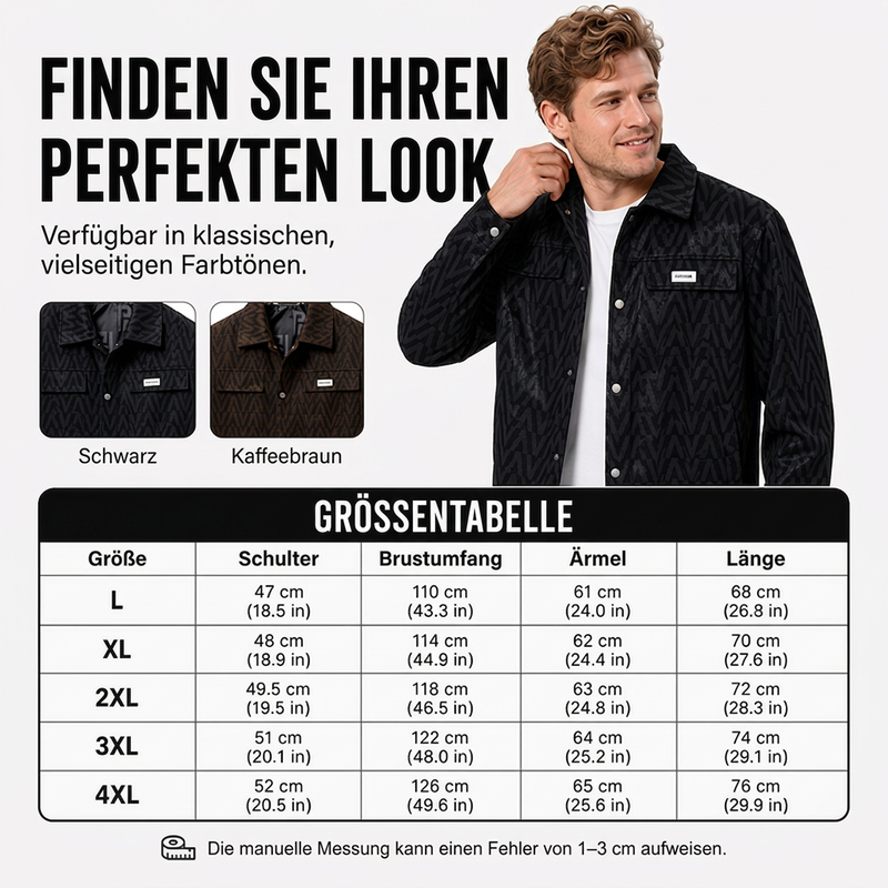 📢📢50% Rabatt!!! 🎉✨ Herrenjacke mit V-förmig geprägtem Revers