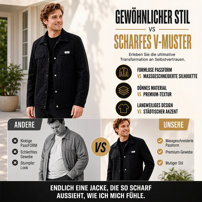 📢📢50% Rabatt!!! 🎉✨ Herrenjacke mit V-förmig geprägtem Revers