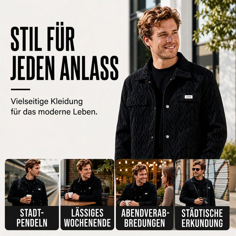 📢📢50% Rabatt!!! 🎉✨ Herrenjacke mit V-förmig geprägtem Revers