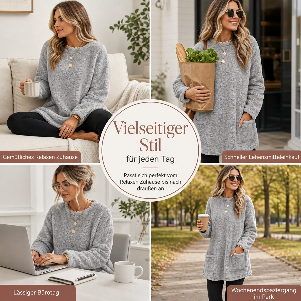 💎🔥 Bestseller – Warmes Langarmshirt mit Taschen – bequem