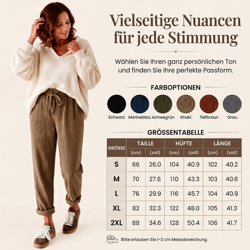 📢📢50% Rabatt!!! 🎉✨ Legere gerippte Damenhose mit Kordelzug in der Taille