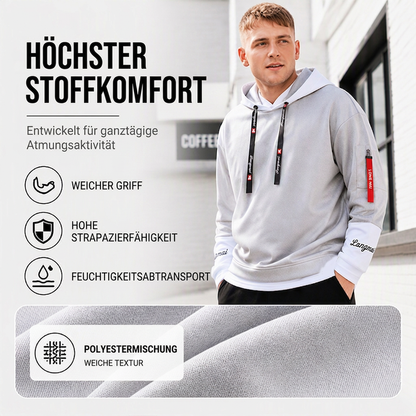 📢📢50% Rabatt!!! 🎉✨ Herren-Lässiges Fake-2-Teile-Kapuzensweatshirt