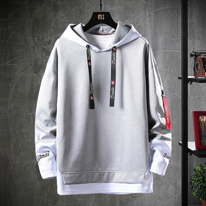 📢📢50% Rabatt!!! 🎉✨ Herren-Lässiges Fake-2-Teile-Kapuzensweatshirt