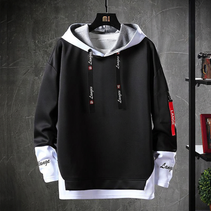 📢📢50% Rabatt!!! 🎉✨ Herren-Lässiges Fake-2-Teile-Kapuzensweatshirt