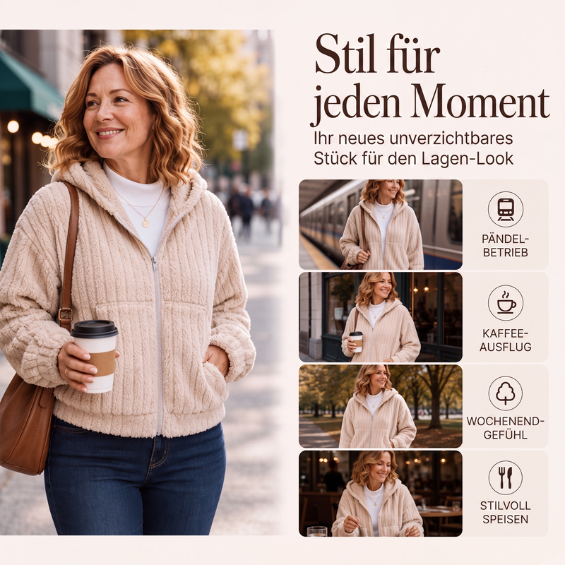📢📢50% Rabatt!!! 🎉✨ Damen-Kapuzenjacke aus beidseitigem Plüsch