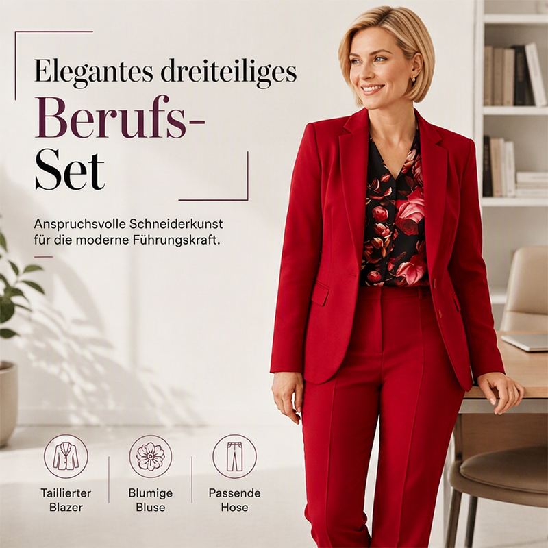 ⭐ 4,9 Sterne – nicht ohne Grund! Elegantes 3-teiliges Büro-Anzugset für Damen