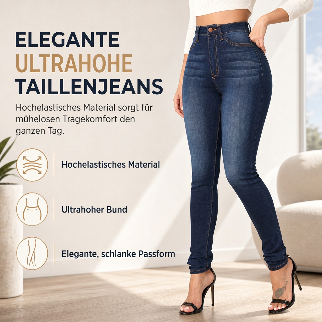 📢📢50% Rabatt!!! 🎉✨ Damen Hochbund Dehnbare Jeanshosen