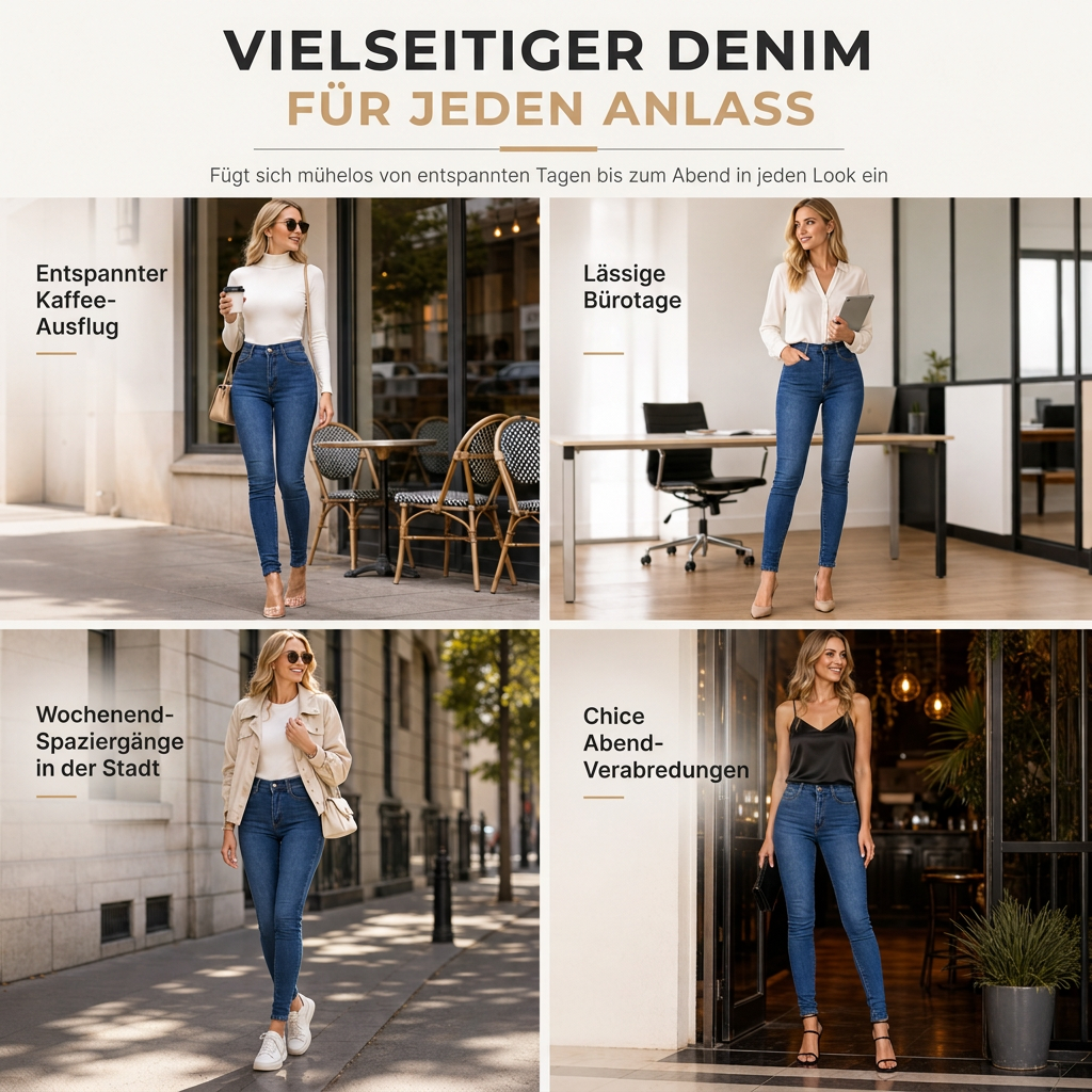📢📢50% Rabatt!!! 🎉✨ Damen Hochbund Dehnbare Jeanshosen
