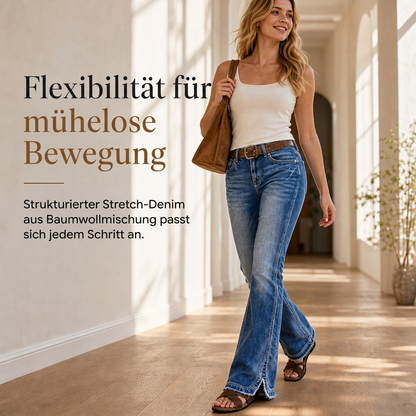 📢📢50% Rabatt!!! 🎉✨ Damen Retro Schlagjeans mit hoher Taille aus Denim