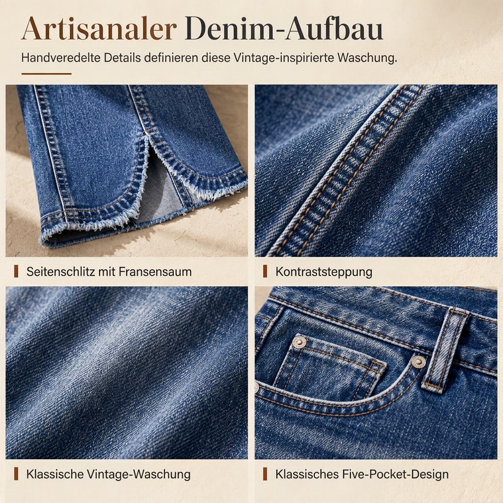 📢📢50% Rabatt!!! 🎉✨ Damen Retro Schlagjeans mit hoher Taille aus Denim