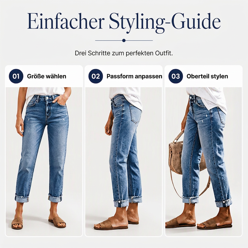 📢📢50% Rabatt!!! 🎉✨ Damen-Jeans mit geradem Bein & Destroy-Effekten im Casual-Stil
