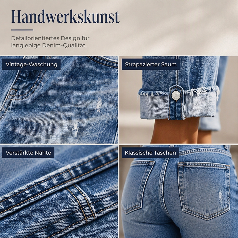 📢📢50% Rabatt!!! 🎉✨ Damen-Jeans mit geradem Bein & Destroy-Effekten im Casual-Stil