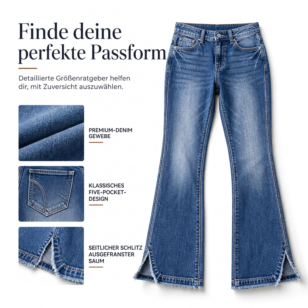 📢📢50% Rabatt!!! 🎉✨ Damen Retro Schlagjeans mit hoher Taille aus Denim