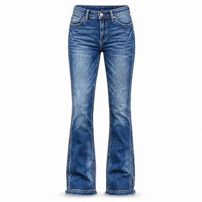 📢📢50% Rabatt!!! 🎉✨ Damen Retro Schlagjeans mit hoher Taille aus Denim