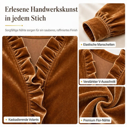 📢📢50% Rabatt!!! 🎉✨ Elegante Samtbluse mit langen Ärmeln für Damen