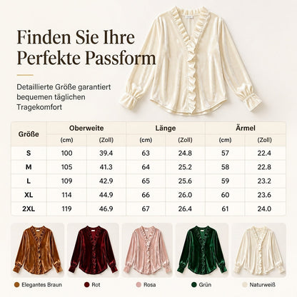 📢📢50% Rabatt!!! 🎉✨ Elegante Samtbluse mit langen Ärmeln für Damen