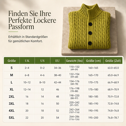 📢📢50% Rabatt!!! 🎉✨ Damen-Lang-Cardigan im Zopfmuster mit Stehkragen