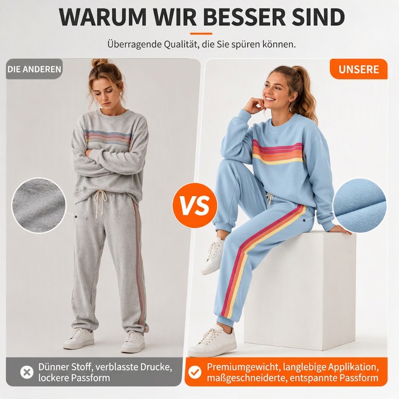📢📢50% Rabatt!!! 🎉✨ Zweiteiliges Set aus lässigem Sweatshirt & Jogginghose für Damen