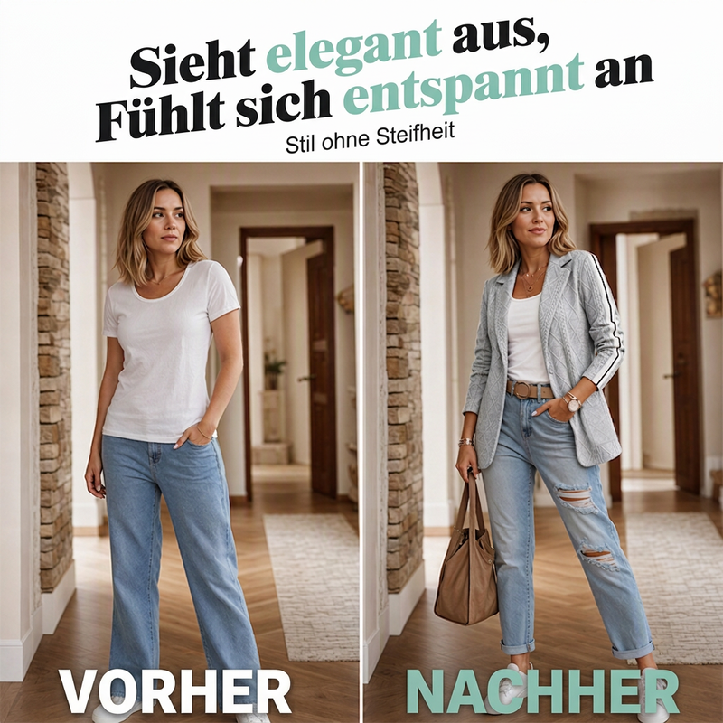 📢📢50% Rabatt!!! 🎉✨ Damen-Blazer mit Zopfmuster & Seitenstreifen