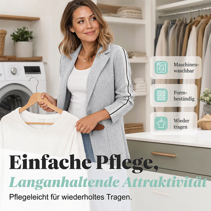 📢📢50% Rabatt!!! 🎉✨ Damen-Blazer mit Zopfmuster & Seitenstreifen