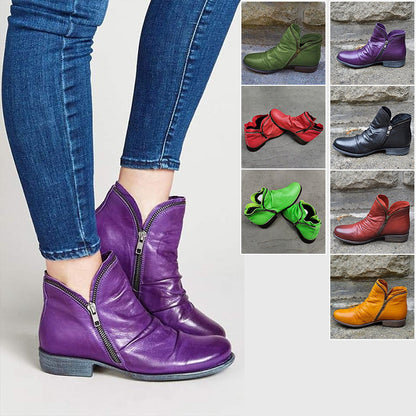 📢📢50% Rabatt!!! 🎉✨ Schicker bequemer Damenstiefel mit seitlichem Reißverschluss aus PU-Leder
