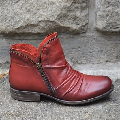 📢📢50% Rabatt!!! 🎉✨ Schicker bequemer Damenstiefel mit seitlichem Reißverschluss aus PU-Leder