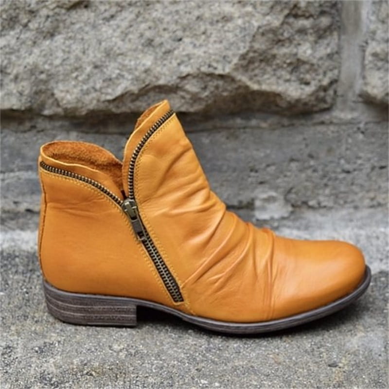 📢📢50% Rabatt!!! 🎉✨ Schicker bequemer Damenstiefel mit seitlichem Reißverschluss aus PU-Leder