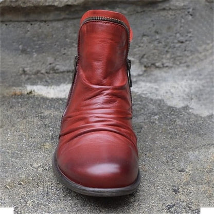 📢📢50% Rabatt!!! 🎉✨ Schicker bequemer Damenstiefel mit seitlichem Reißverschluss aus PU-Leder
