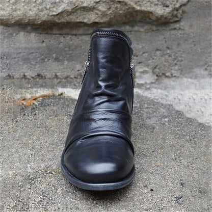 📢📢50% Rabatt!!! 🎉✨ Schicker bequemer Damenstiefel mit seitlichem Reißverschluss aus PU-Leder