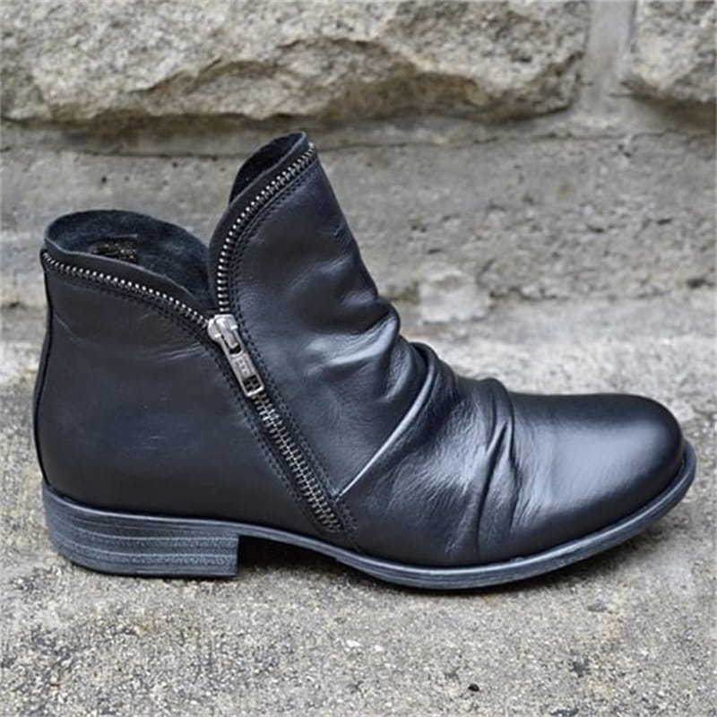 📢📢50% Rabatt!!! 🎉✨ Schicker bequemer Damenstiefel mit seitlichem Reißverschluss aus PU-Leder