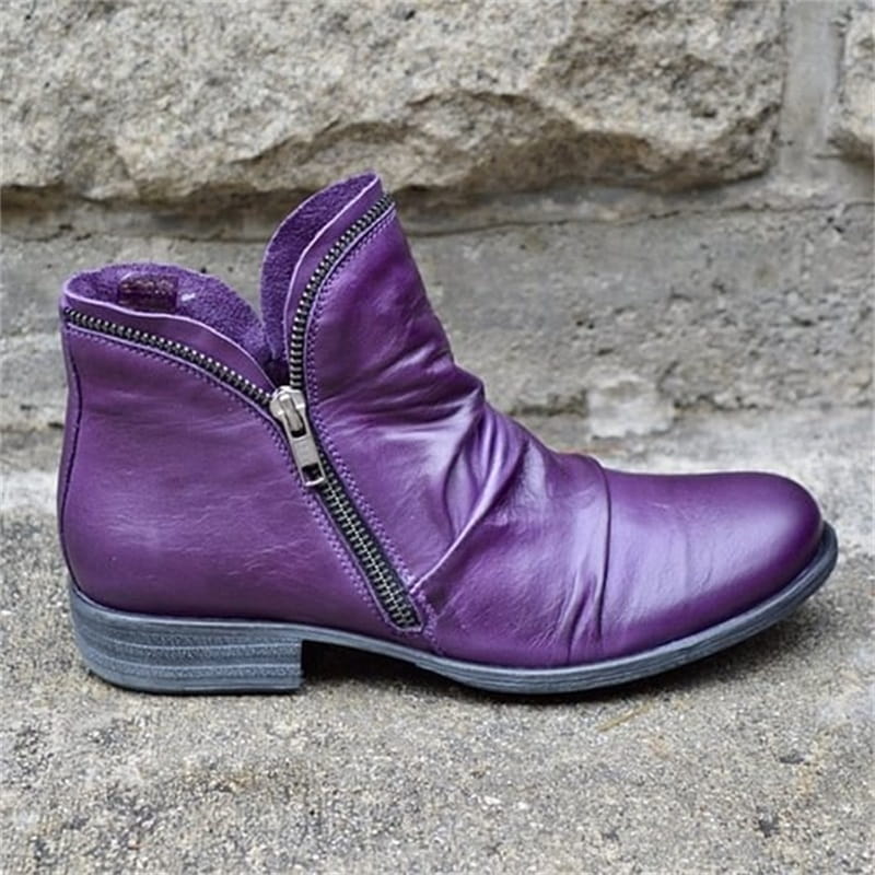📢📢50% Rabatt!!! 🎉✨ Schicker bequemer Damenstiefel mit seitlichem Reißverschluss aus PU-Leder