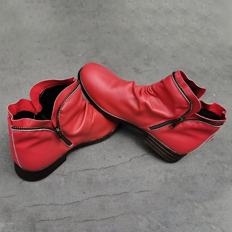 📢📢50% Rabatt!!! 🎉✨ Schicker bequemer Damenstiefel mit seitlichem Reißverschluss aus PU-Leder