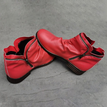 📢📢50% Rabatt!!! 🎉✨ Schicker bequemer Damenstiefel mit seitlichem Reißverschluss aus PU-Leder