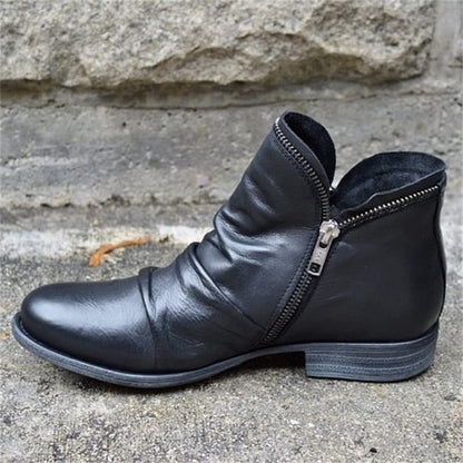 📢📢50% Rabatt!!! 🎉✨ Schicker bequemer Damenstiefel mit seitlichem Reißverschluss aus PU-Leder